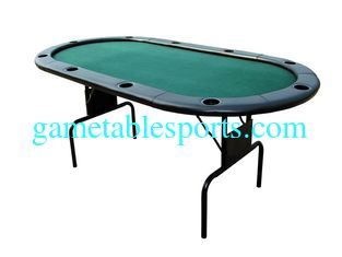 China 82 Inches Folding Poker Table , Durable Poker Card Table With Leather Edging supplier